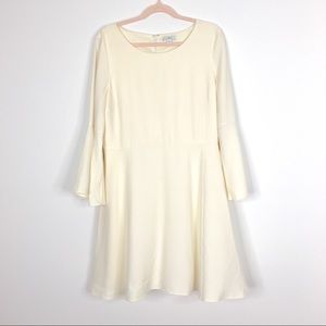 H by Halston Ivory Bell Sleeve Dress Size 14